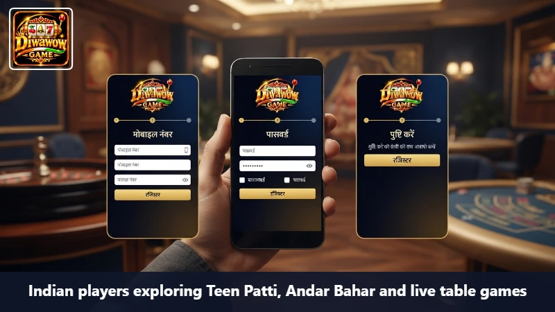 Indian players exploring Teen Patti, Andar Bahar and live table games